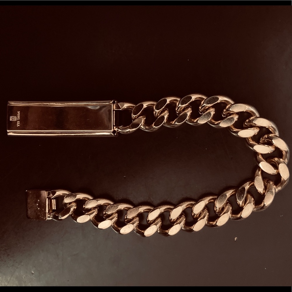 Speidel ID Bracelet Brushed Gold Tone - Picture 6 of 13